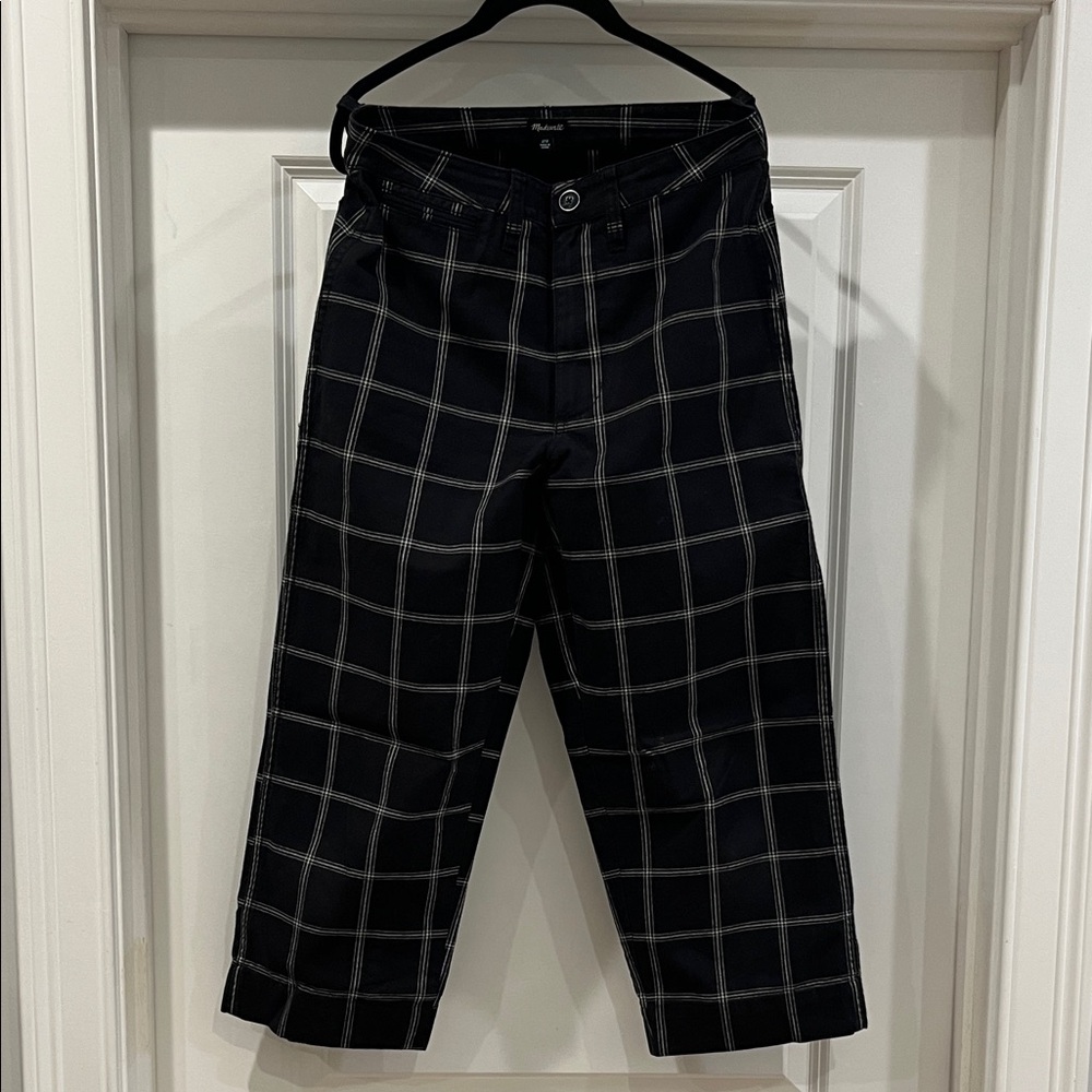 Madewell Emmett Black Plaid Pants